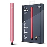 elago® Stylus [Hexa][Red Pink] - [Premium Aluminum ][Classic Pencil Shape][ Replaceable Extra Tip Included] - for iPad, iPad Pro, iPad Mini and iPhone