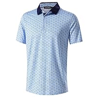 Golf Shirts for Men Dry Fit Performance Print Short Sleeve Moisture Wicking Golf Polo Shirts
