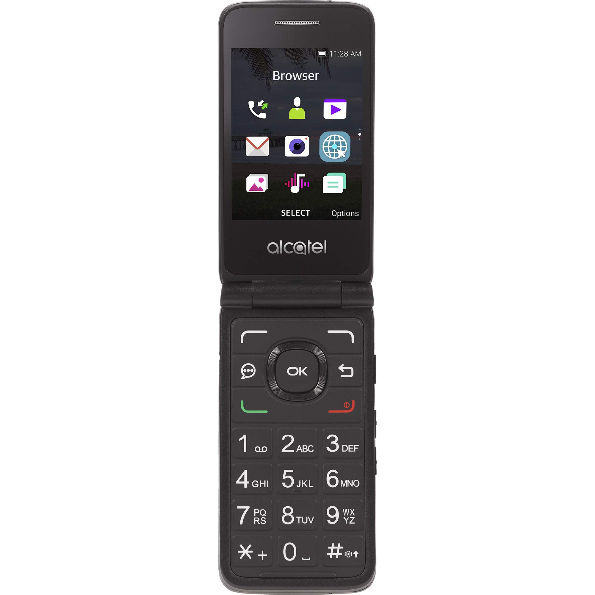 Total Wireless Alcatel MyFlip 4G Prepaid Flip Phone (Locked) - Black - 4GB - Sim Card Included - CDMA