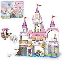 BRICK STORY Dream Girls Princess Castle with Carriage Building Blocks 516 Pieces Pink Castle Toys for Girls 6-12 Years Old Palace Creative STEM Building Toys Gift for Kids Birthday Christmas