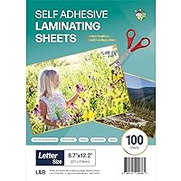 HA SHI (100 Sheets) Self Adhesive Laminating Sheets, Cold Laminate, self Seal, Plastic Paper, 8.7 x 12.2 Inch