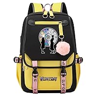 Student Lightweight Canvas Bookbag Wednesday Addams Casual Knapsack Teen Classic Bagpack with USB Charge Port