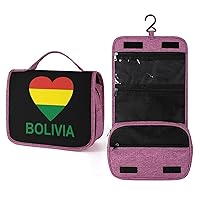 Love Bolivia Makeup Bag Travel Toiletry Bag Waterproof Cosmetic Bag with Portable Hook Handbag