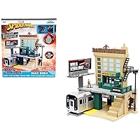 Nano Scene Jada Marvel Spider-Man Daily Bugle w/Die-cast Collectible Figures, Toys for Adults