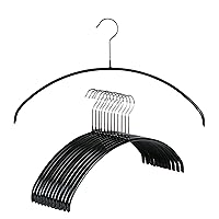 Mawa by Reston Lloyd Euro Series Non-Slip Space Saving Clothes Hanger for Shirts & Dresses, Style 40/P, Set of 12, Black