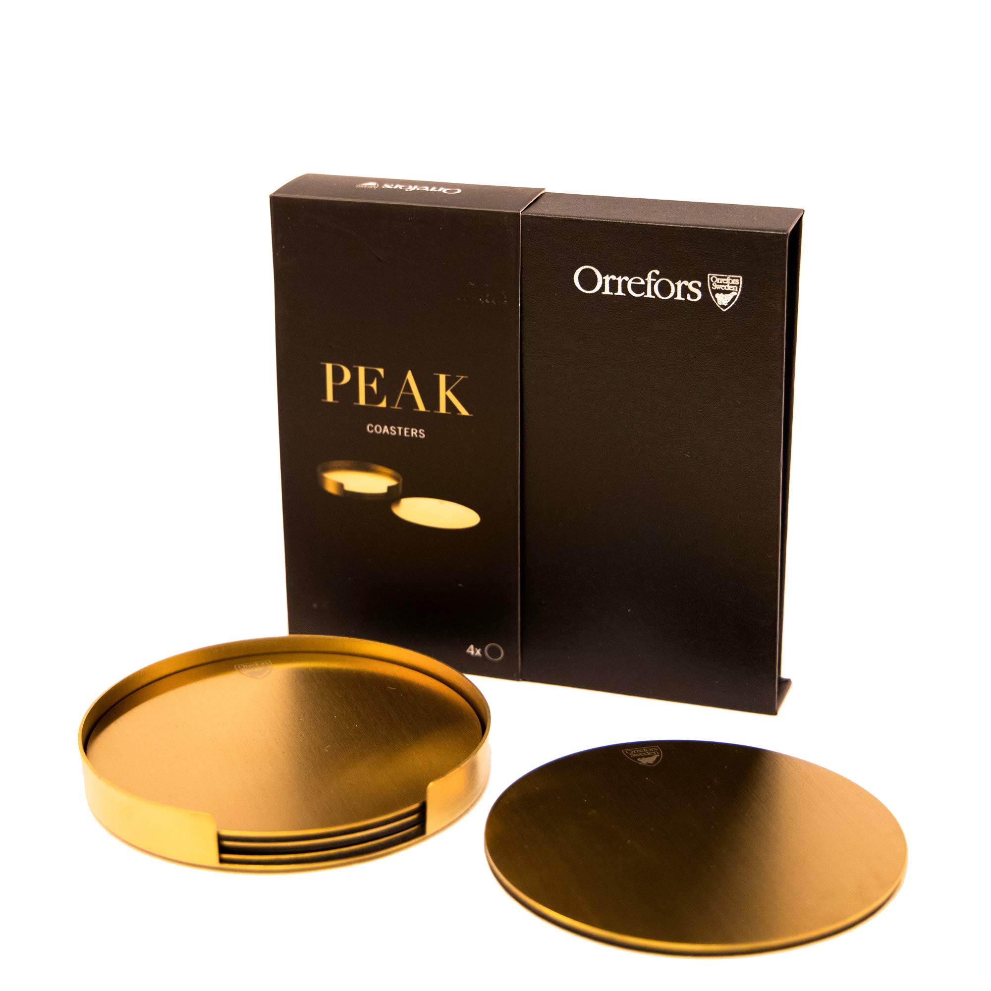 Orrefors Peak Padded Non Slip Coasters, Set of 4, Gold