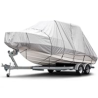 Budge B-1221-X8 1200 Denier Hard Top/T-Top Boat Cover Fits 24 ft. to 26 ft. Beam Width Up to 106 in. 1200 Denier Hard Top/T-Top Boat Cover, Gray