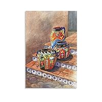 ZHJLUT Posters Room Poster Mexican Pottery still Life Colorful Wall Art Canvas Art Poster Picture Modern Office Family Bedroom Living Room Decorative Gift Wall Decor 20x30inch(50x75cm) Unframe-style