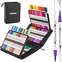 Caliart Alcohol Markers, 100 Colors Dual Tip Art Markers Sketch Markers Pens  Permanent Alcohol Based Markers with Case for Adult Kids Halloween Drawing  Sketching (White Barrel)