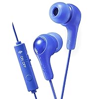 JVC Gumy Gamer, in Ear Earbud Headphones with Mic, Remote, and Mute Switch for Gaming and Chatting, Powerful Sound, Comfortable and Secure Fit, Silicone Ear Pieces S/M/L - HAFX7GA (Blue),Medium