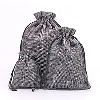 20Pcs Burlap Bags Burlap Sacks, Flat Cotton Bags Muslin Bag with Drawstring Great for Graduations Thanksgiving Easter Mother's Day Wedding Bridal Showers Birthday Gift Bag-grey 1-10x14cm(4x6in)