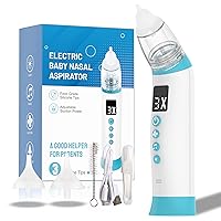 Electric Baby Nasal Aspirator, Rechargeable Nose Sucker for Baby, Adjustable 3 Levels Suction, Booger Sucker for Baby with 8 Light Modes & Adjustable Volume Nursery Rhymes