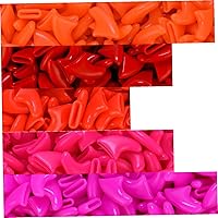 100 pcs Cat Nail Caps | Cat Claw Covers | with Adhesives and Applicators (S, Orange, Red, Neon Red, Bright Pink, Rose)