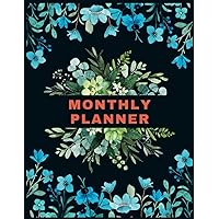 Monthly Planner: 2023 calendar large print with floral cover For Women, Teen Girls, College Students