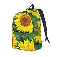 Canvas Backpack For Women Men Laptop Backpack Beautiful Sunflower Travel Daypack Lightweight Casual Backpack