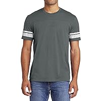 Men's Short Sleeves Perfect Game T-Shirt Distressed Printed Stripes at Seeve Front Back Yoke Jersey Crew Neck Men
