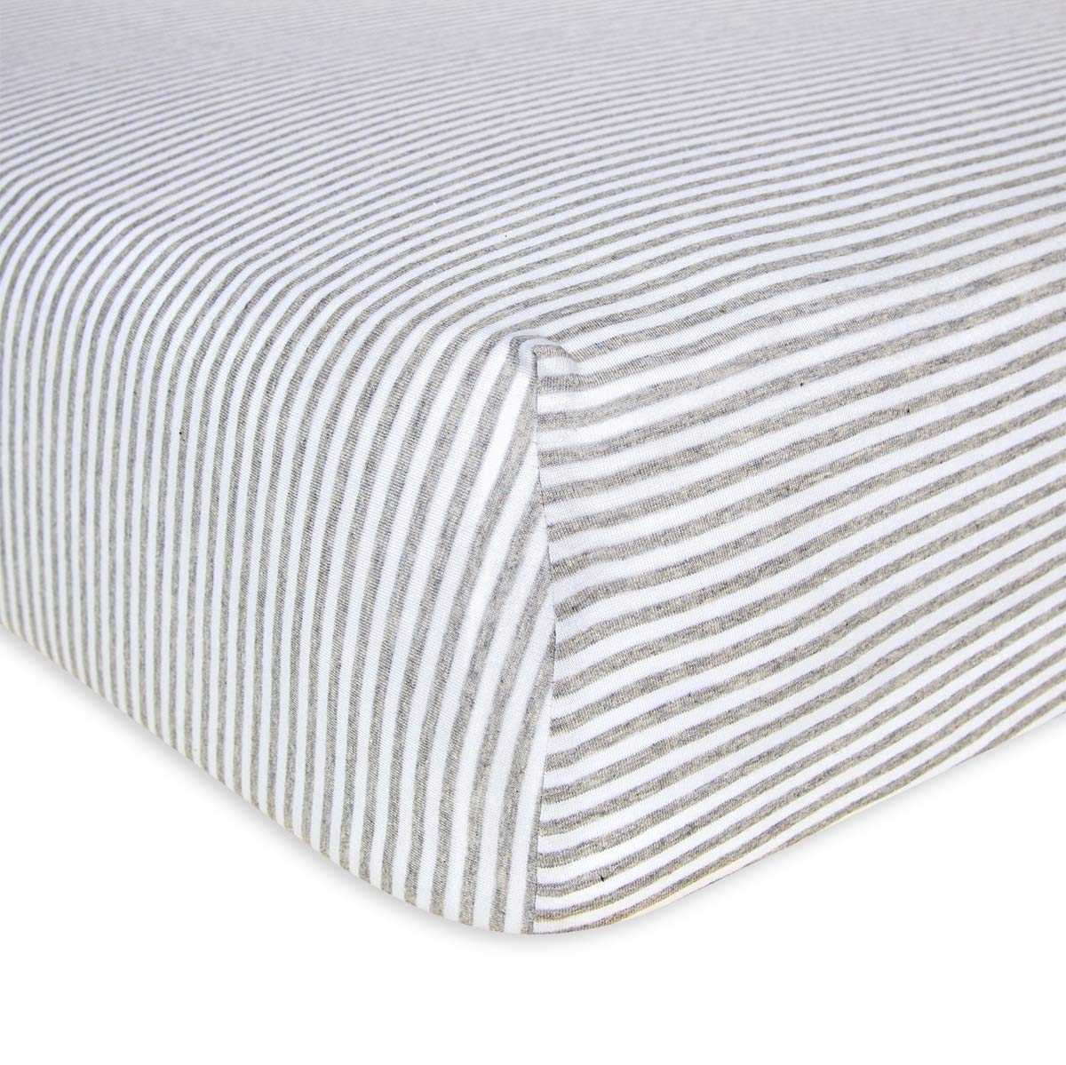 Burt's Bees Baby - Fitted Crib Sheet, Boys & Unisex 100% Organic Cotton Crib Sheet For Standard Crib and Toddler Mattresses (Heather Grey Thin Stripes)