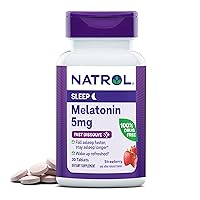 Melatonin Fast Dissolve Tablets, Helps You Fall Asleep Faster, Stay Asleep Longer, Easy to take, Dissolves in Mouth, Strengthen Immune System, Strawberry Flavor, 5mg, 30 Count