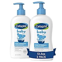 Cetaphil Baby Wash & Shampoo, 13.5oz Pack of 2, Mother's Day Gifts, Hypoallergenic, Gentle Enough for Everyday Use, Soap Free