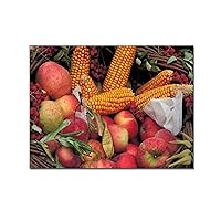 Poster Kitchen Canvas Painting Apple and Corn Cuadros Scandinavian Posters and Prints Wall Art Food Picture Living Room24x32inch(60x80cm)