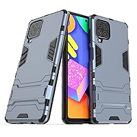 Phone Case Compatible with Samsung Galaxy F62 Stand Holder Phone Case, Rugged Kickstand Back Cover, Protective Case Cover (Color : Blue)