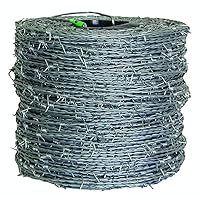 Suvunpo 49 FT Barbed Wire Roll,Barbed Wire Fence Perfect for Crafts and Critter Deterrent,16 Gauge Barb Craft Wire Included a Pair of Gloves Fences 