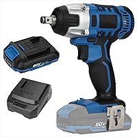 Irfora Cordless Impact Wrench, 1/2 Inch Electric Impact Wrench with Maximum Torque of 260 ft-lbs (220 Nm), Power Impact Wrench Set with 2.0Ah Li-ion Battery and Charger for Car Repairs