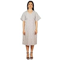 Women Premium Cotton White Midi Dress