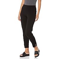 SLIM-SATION Women's Pull on Ankle Pant with Tummy Control Panel