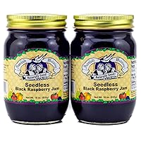 Amish Wedding All Natural Seedless Black Raspberry Jam 18 Ounces (Pack of 2)