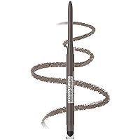 MAYBELLINE Tattoo Studio Automatic Gel Pencil Waterproof Eyeliner, Blendable, Smudge Resistant, Matte Eyeliner For Up To 36HR Wear, Midnight Mocha (Smokey Gray), Packaging May Vary
