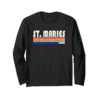 Vintage Retro 70s 80s Style Hometown of St. Maries, ID Long Sleeve T-Shirt