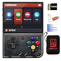 Miyoo Mini Plus Handheld Game Console 3.5 inch Classic System Retro Video Games Consoles Portable Rechargeable Hand Held 128G with Case Black