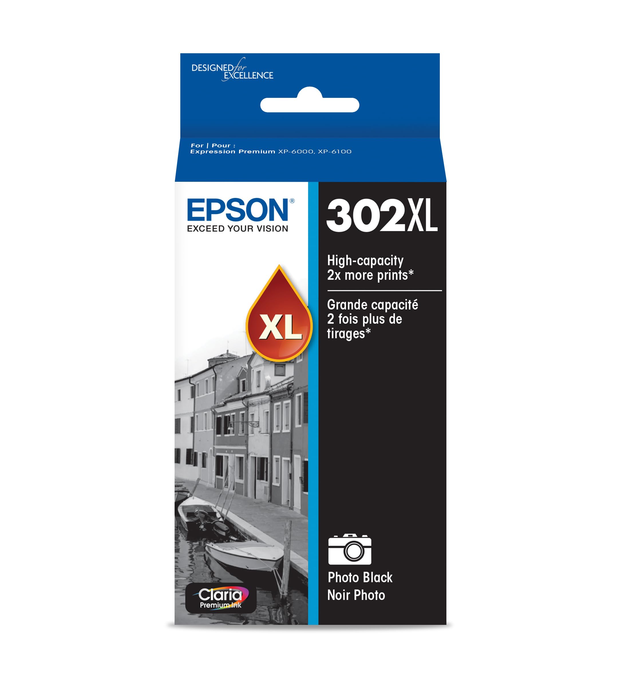 EPSON T302 Claria Premium -Ink High Capacity Photo Black -Cartridge (T302XL120-S) for select Epson Expression Premium Printers
