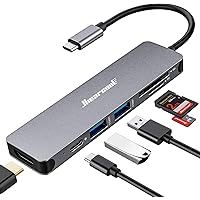 Hiearcool USB C Hub, USB C Multi-Port Adapter for MacBook Pro, 7IN1 USB C to HDMI Hub Dongle Compatible for USB C Laptops and Other Type C Devices (4K HDMI USB3.0 SD/TF Card Reader 100W PD) Hiearcool USB C Hub, USB C Multi-Port Adapter for MacBook Pro, 7IN1 USB C to HDMI Hub Dongle Compatible for USB C Laptops and Other Type C Devices (4K HDMI USB3.0 SD/TF Card Reader 100W PD)