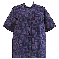 Women's Plus Size Short Sleeve Button-Front Tunic