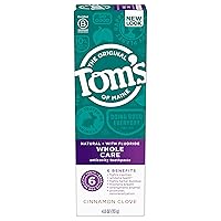 TOMS OF MAINE Cinnamon Clove Whole Care Toothpaste, 4 OZ