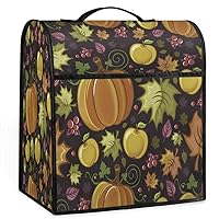 Autumnal Fruits Vegetables Coffee Maker Dust Cover Mixer Cover with Pockets and Top Handle Toaster Covers Bread Machine Covers for Kitchen Cafe Bar Home Decor