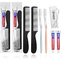 200 Pack Disposable Toothbrushes Toothpaste and Comb Bundle with 300 Pack Dental Floss Picks