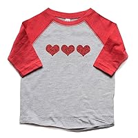 Toddler Girl Valentine's Raglan Shirt Glitter Heart - Baby Girl Bodysuit Love - Trendy Tee Hipster Tshirt Gift