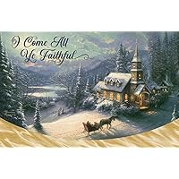 DaySpring - Thomas Kinkade - Oh Come All Ye Faithful - 18 Christmas Boxed Cards and Envelopes (U1008)
