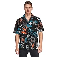 Mens Hawaiian Shirts Short Sleeve Casual Hawaiian Shirts for Men Button Down Beach Shirt