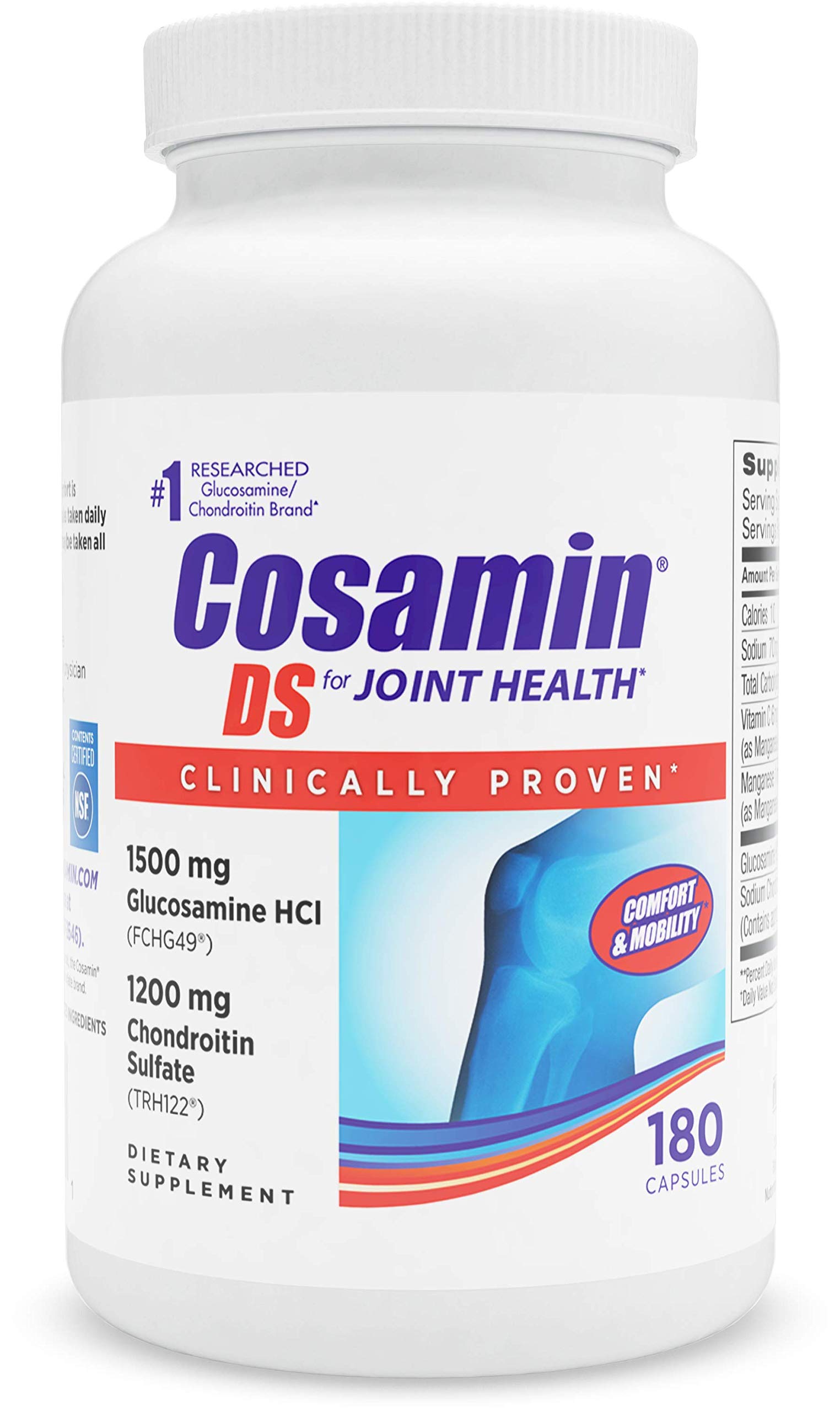 Cosamin DS #1 Researched Glucosamine & Chondroitin Joint Health Supplement, 180 Capsules