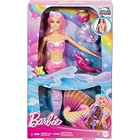 Barbie Subject Character Mermaid Doll 'Malibu' with Color Change Feature, Pink Hair, Styling Accessories, and Pet Dolphin