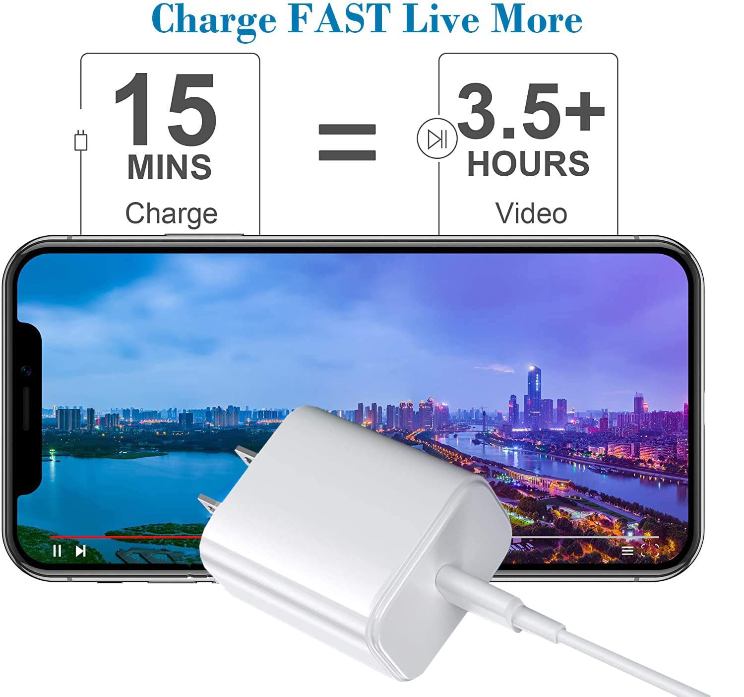 [Apple MFi Certified] iPhone Charger, Belcompany 20W USB C Power Delivery Fast Wall Charger Travel Plug with 6.6FT Type C to Lightning Quick Charge Sync Cable for iPhone 13/12/11/XS/XR/X/iPad/AirPods