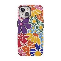 iPhone 14 Case | Flower Patch | Multi-Color Floral Case | Bold Protective Design Compatible with MagSafe