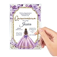 Quinceanera Invitation Lilac Dress Acrylic Glass Invitation, Pink Mis Quince, Sweet 15, Sweet 16, Floral Design, Spanish Design Quince anos, Mexican, 15 anos, xv anos
