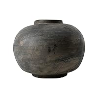 Artissance Earthy Gray Round Pottery Pot, 13.4 Inch Long