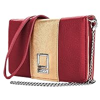 WGS Water Resistant Leather Purse Crossbody Chain Strap, Leather Strap Stylish Clutch Handbag for Mobile Phone, Cards, Cash