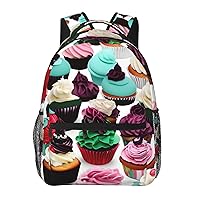 Delicious Cupcakes print Lightweight Bookbag Casual Laptop Backpack for Men Women College backpack
